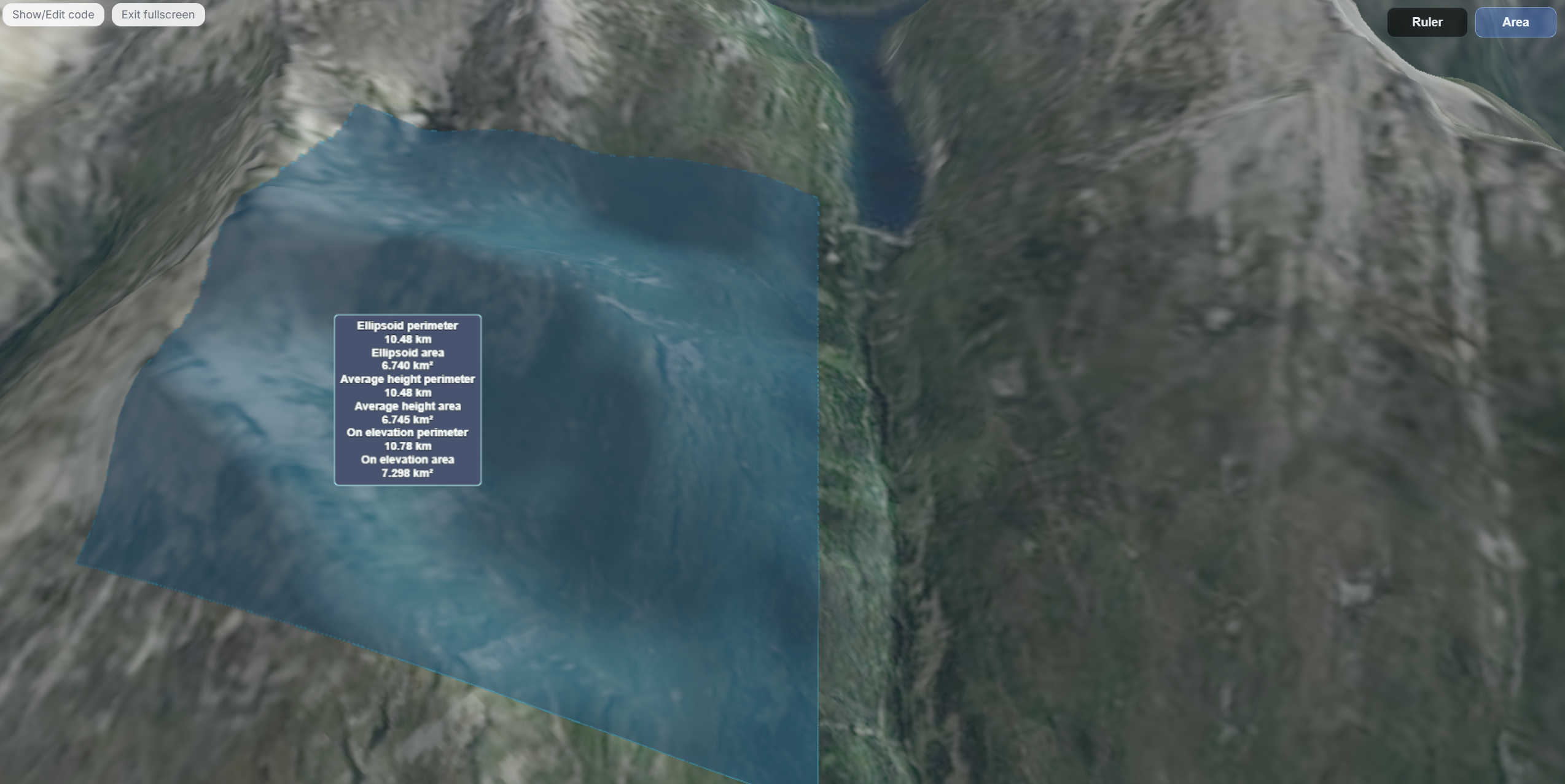 Measurement tools screenshot